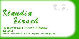 klaudia hirsch business card